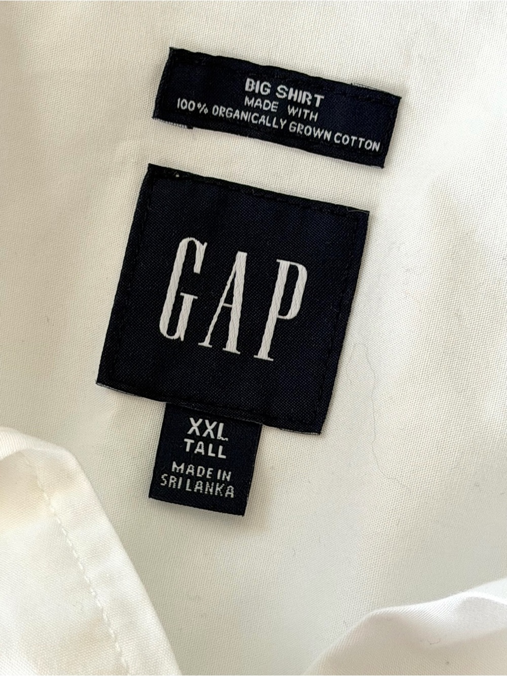 Gap Big Shirt XXL Tall White Organic Cotton Poplin Oversized Button Down - Picture 5 of 8